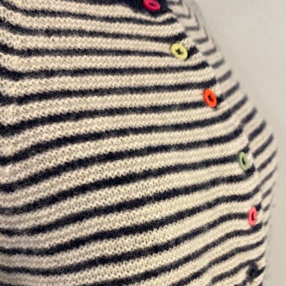 Tabitha Webb Striped Lambswool Cardigan Nautical Preppy Eclectic Artsy Large - Picture 5 of 11